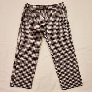 Loft Checkered “The Perfect Straight Curvy” Pants